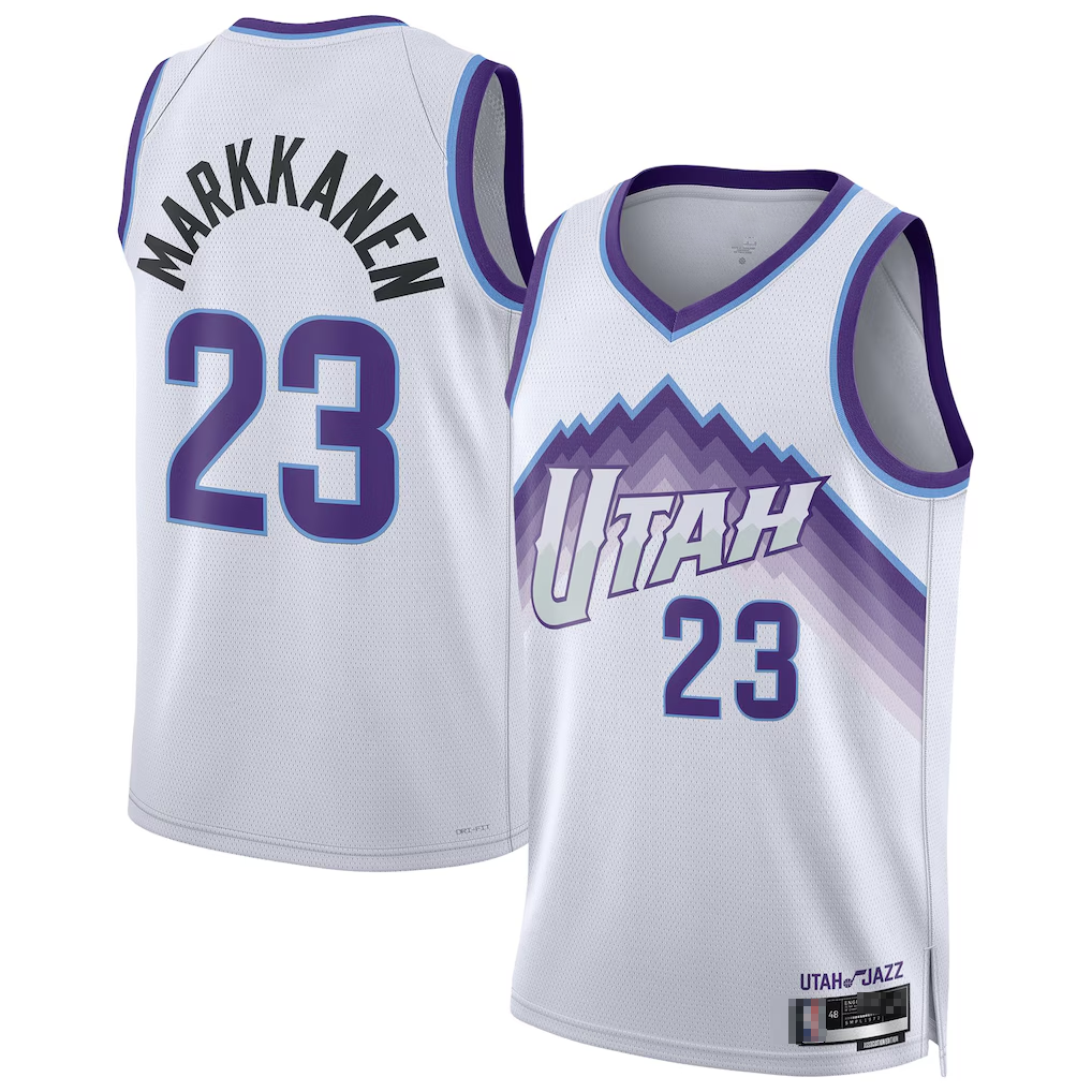 MATTH U.Jazz #23 Lauri Markkanen White Swingman Jerseys - Association Edition
