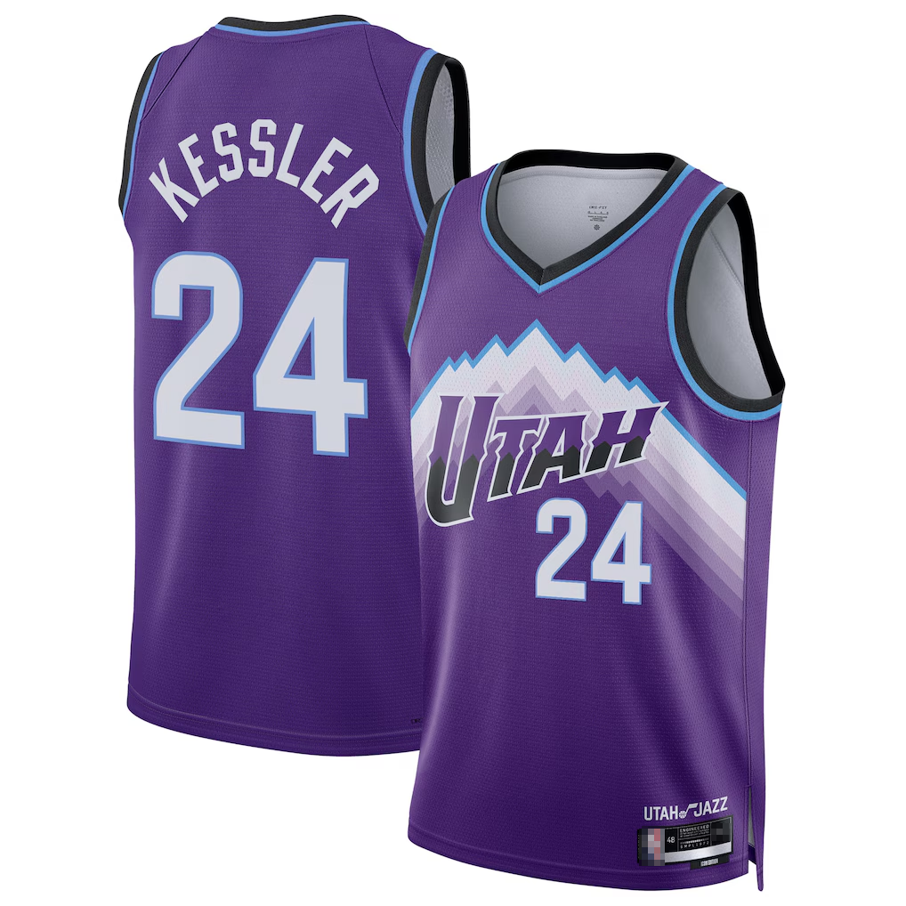 MATTH U.Jazz #24 Walker Kessler Purple Swingman Jerseys- Icon Edition