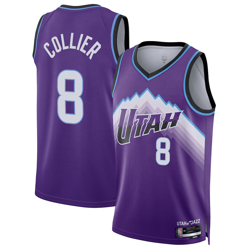 MATTH U.Jazz #8 Isaiah Collier Purple Swingman Jerseys - Icon Edition