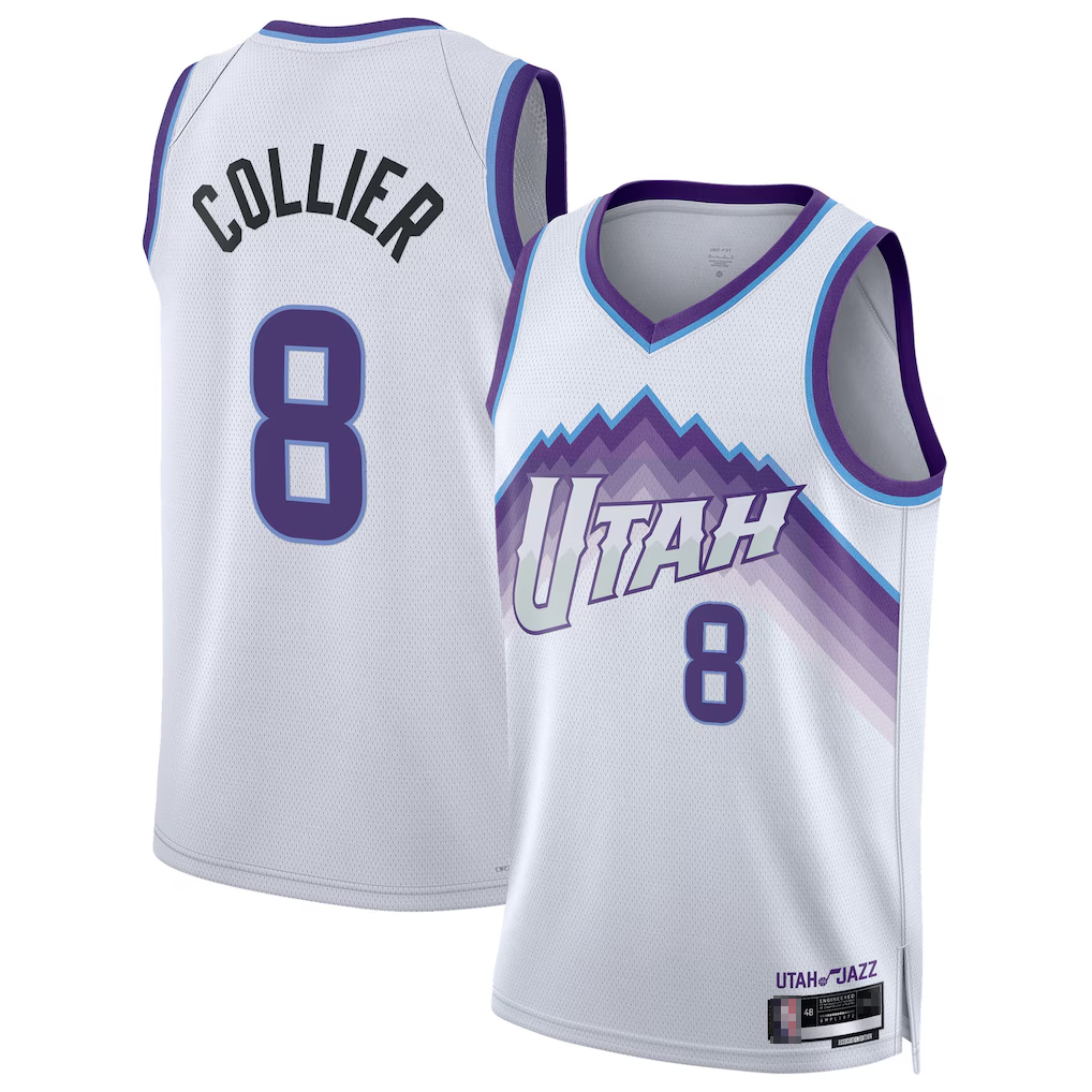 MATTH U.Jazz #8 Isaiah Collier White Swingman Jerseys - Association Edition