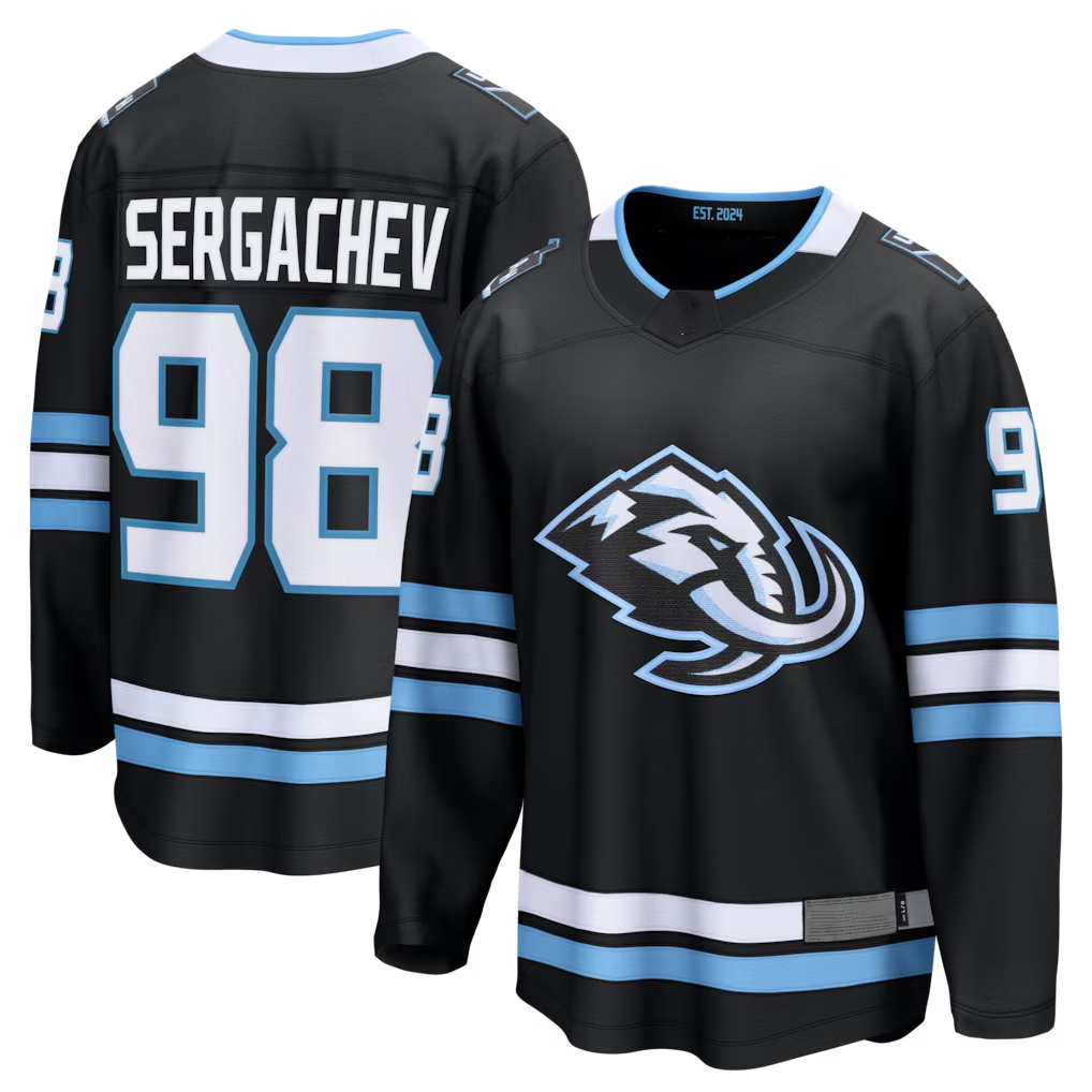 MATTH U.Mammoth #98 Mikhail Sergachev Black Home Breakaway Player Jerseys