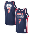 MATTH USA Basketball #7 Larry Bird Mitchell & Ness Navy 1992 Dream Team Authentic Jerseys