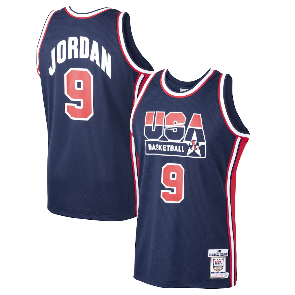 MATTH USA Basketball #9 Michael Jordan Mitchell & Ness Navy Home 1992 Dream Team Authentic Jerseys
