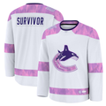 MATTH V.Canucks White Hockey Fights Cancer Survivor Practice Jerseys