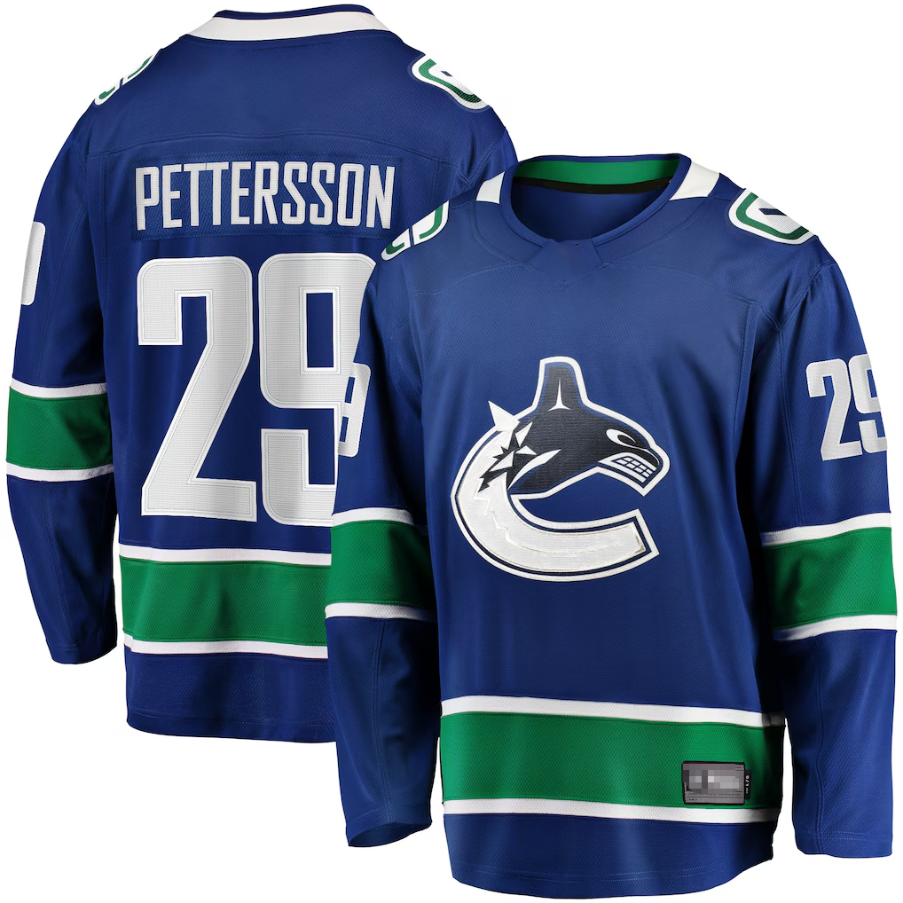 MATTH V.Canucks #29 Marcus Pettersson Blue Home Breakaway Jerseys