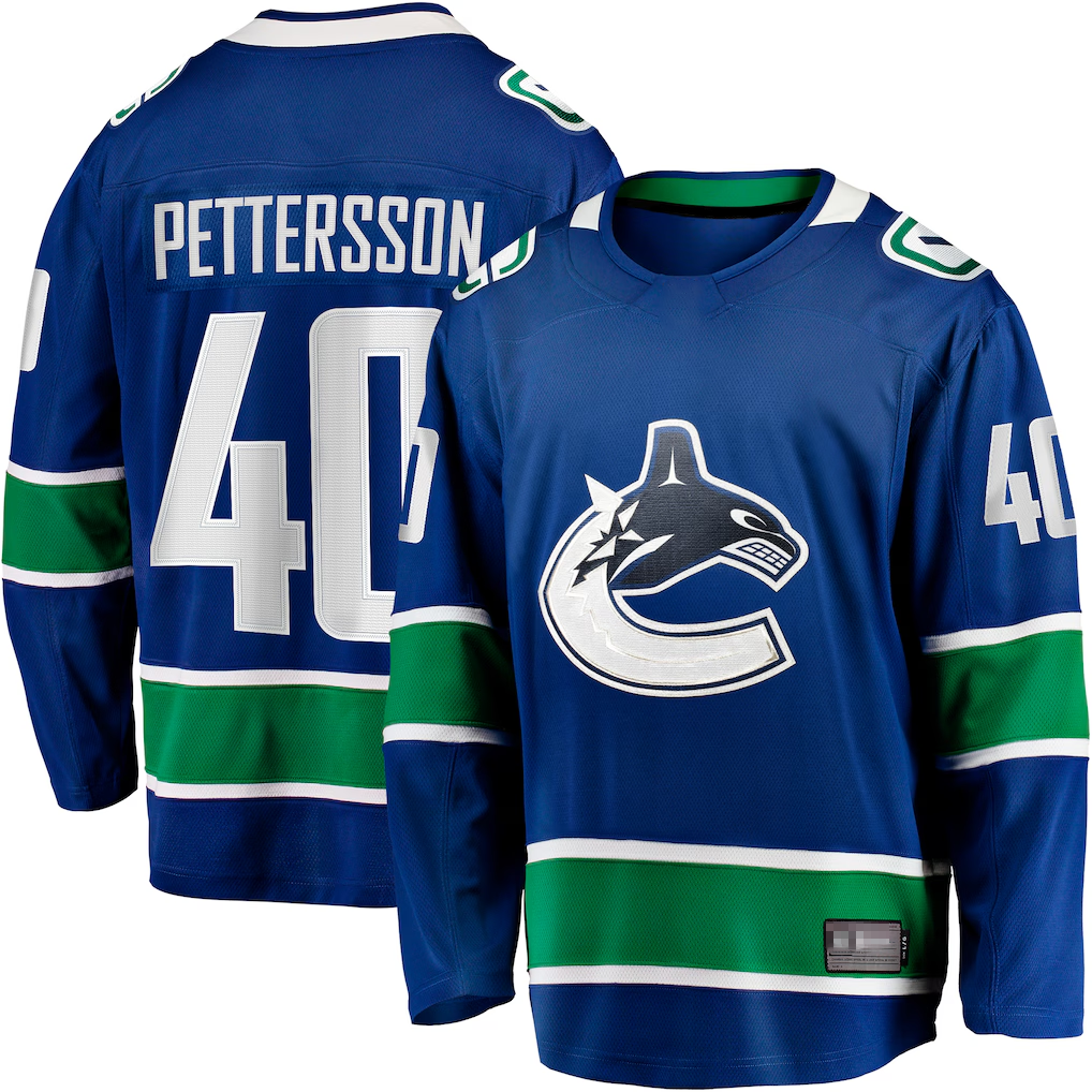 MATTH V.Canucks #40 Elias Pettersson Blue Home Breakaway Jerseys