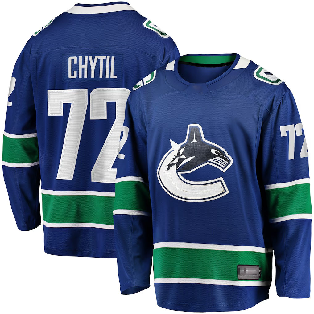 MATTH V.Canucks #72 Filip Chytil Blue Home Breakaway Jerseys