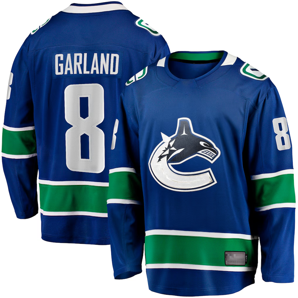 MATTH V.Canucks #8 Conor Garland Blue Home Breakaway Jerseys