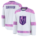 MATTH V.Golden Knights White Hockey Fights Cancer Survivor Practice Jerseys