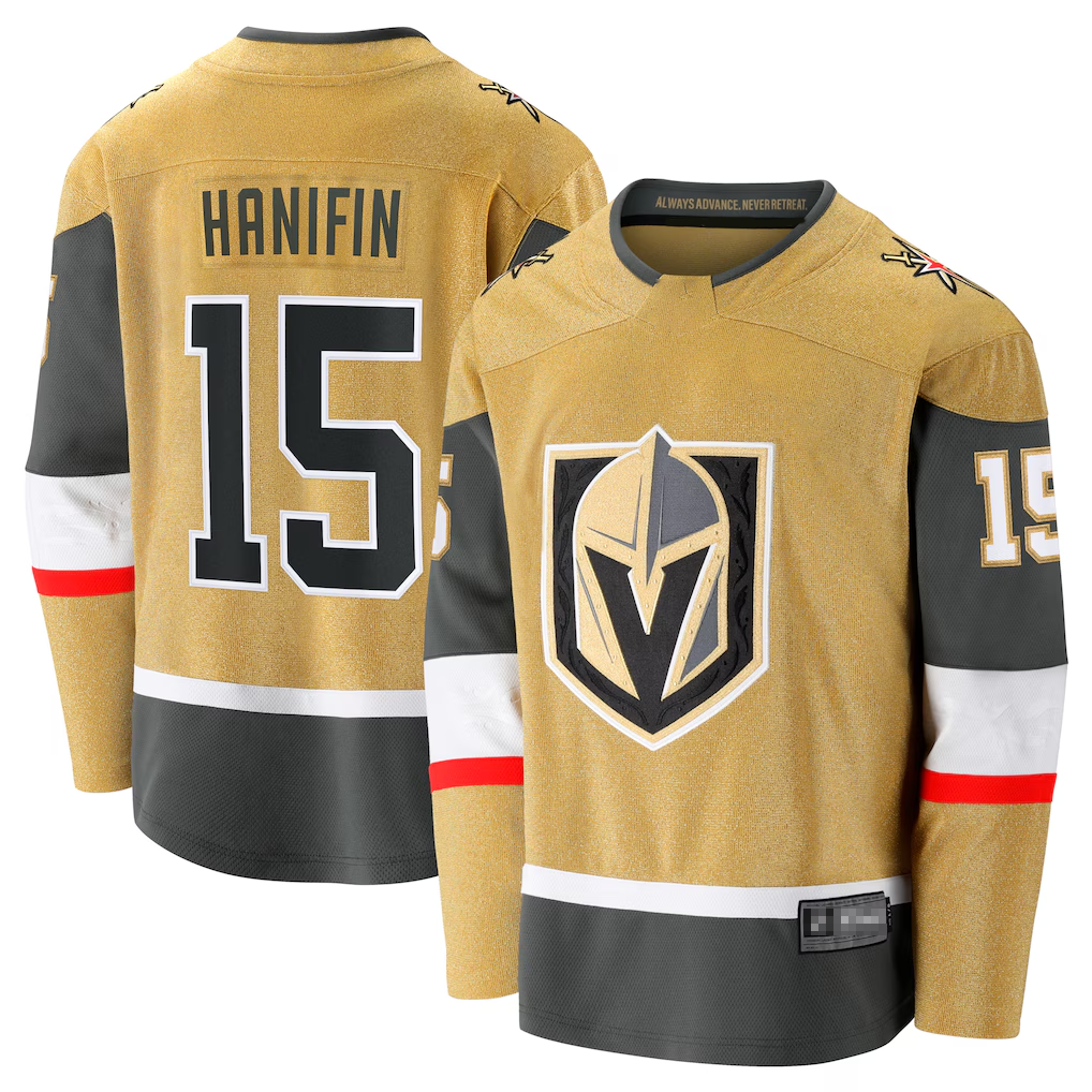 MATTH V.Golden Knights #15 Noah Hanifin Gold Home Breakaway Jerseys