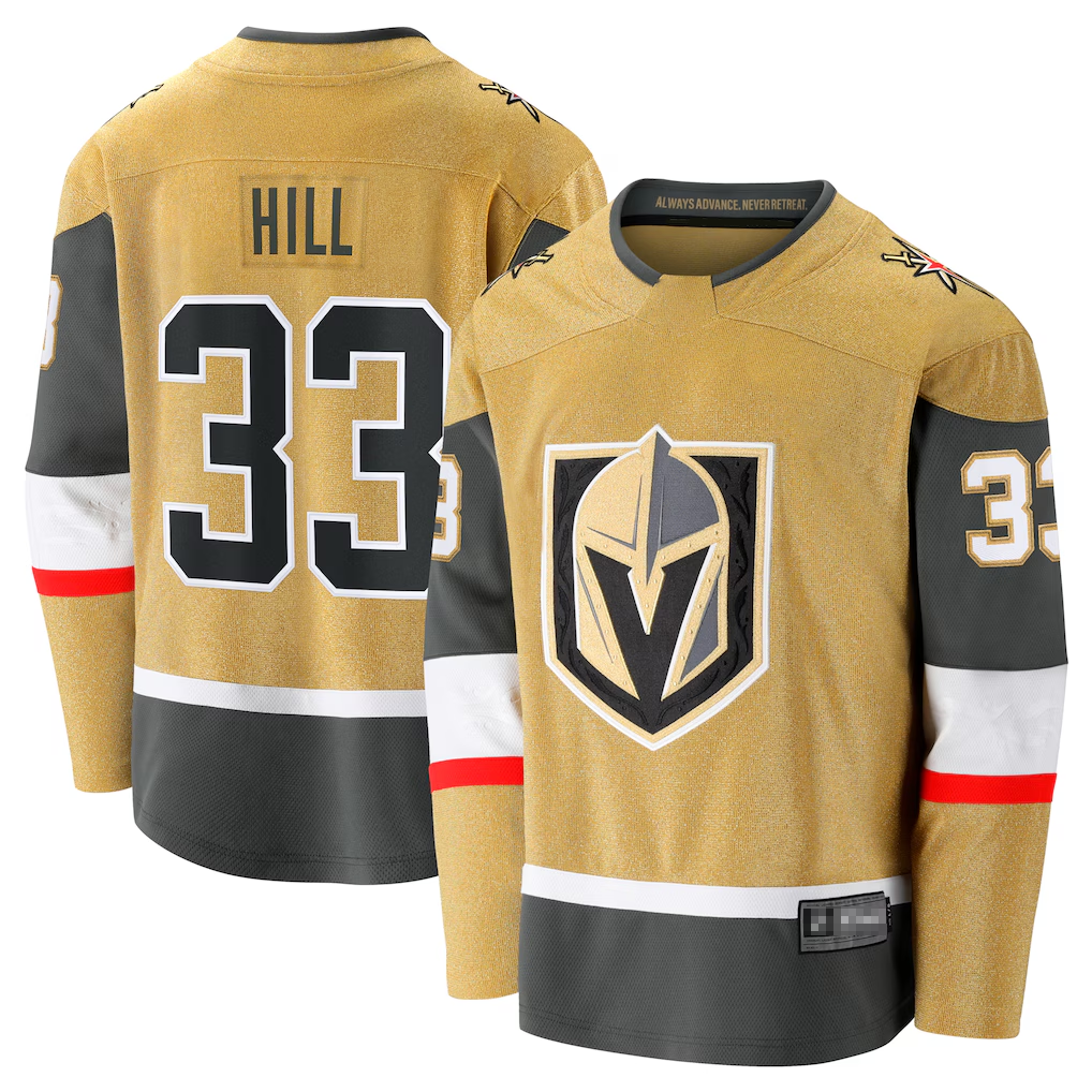 MATTH V.Golden Knights #33 Adin Hill Gold Home Breakaway Jerseys