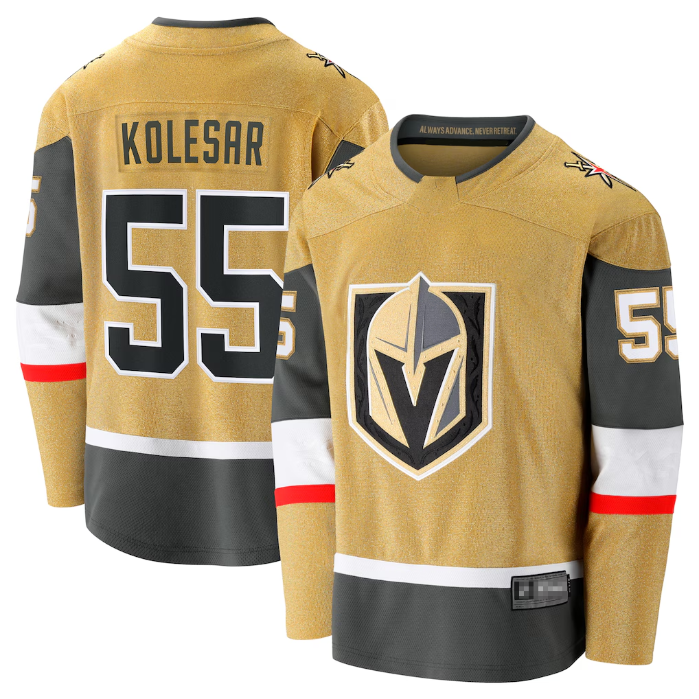 MATTH V.Golden Knights #55 Keegan Kolesar Gold Home Breakaway Jerseys
