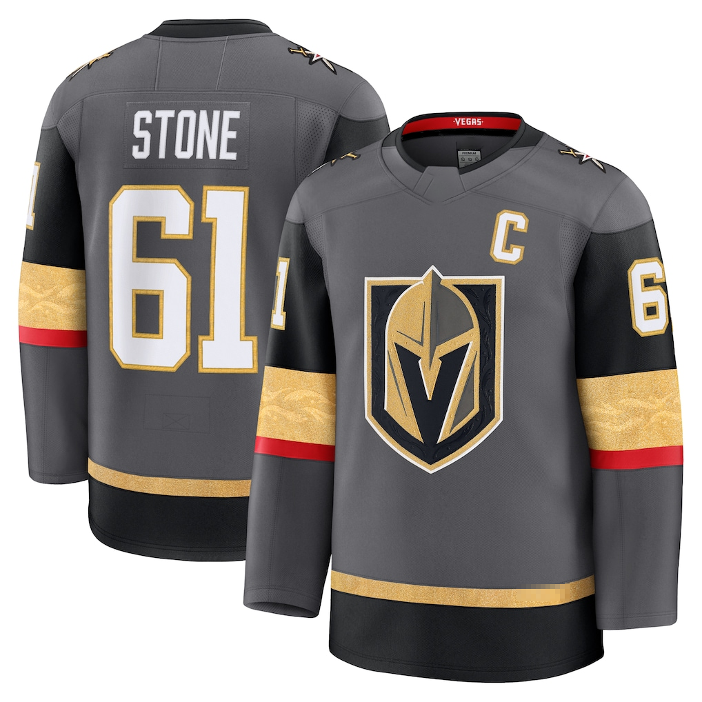 MATTH V.Golden Knights #61 Mark Stone Gray Alternate Premium Jerseys