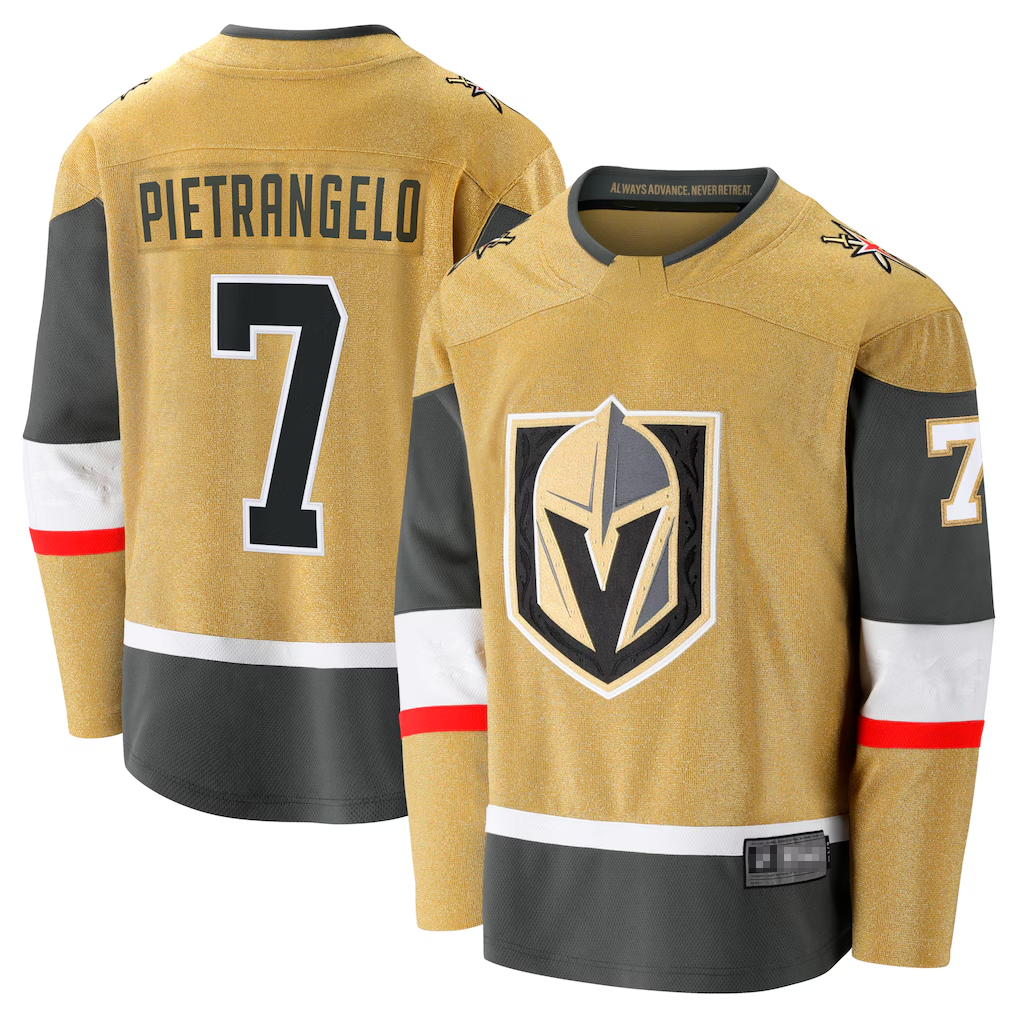 MATTH V.Golden Knights #7 Alex Pietrangelo Gold Home Breakaway Jerseys