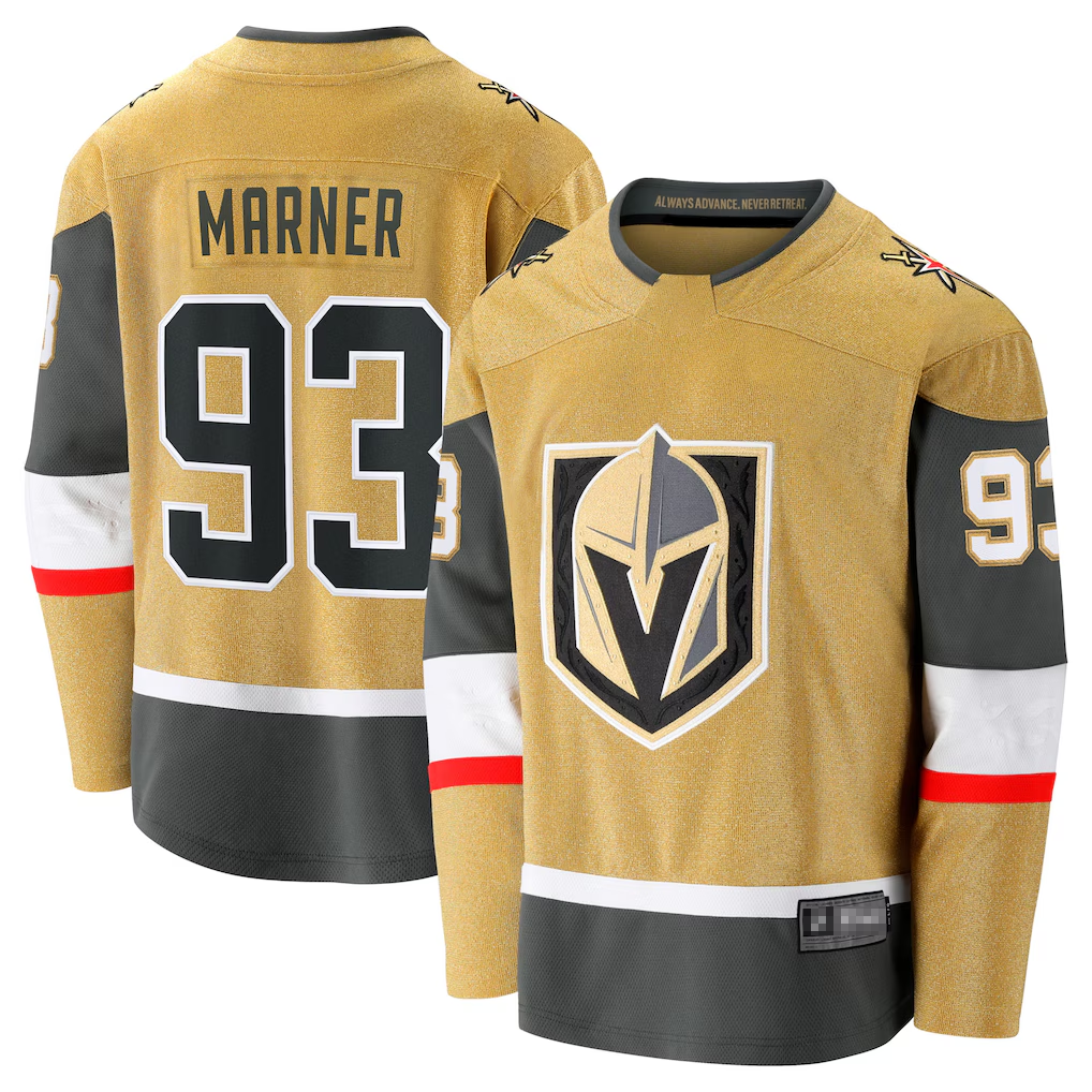 MATTH V.Golden Knights #93 Mitch Marner Gold Home Breakaway Stitched Jerseys