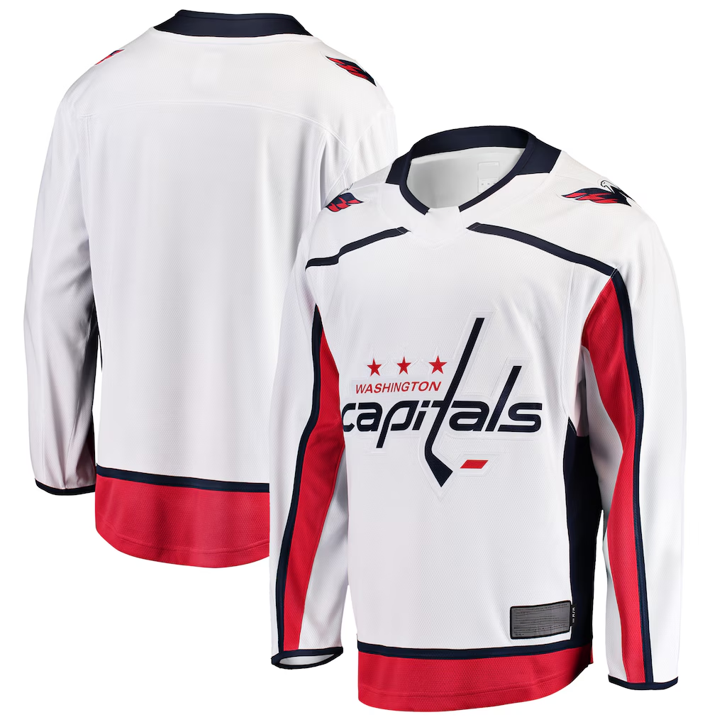 MATTH W.Capitals White Breakaway Away Jerseys