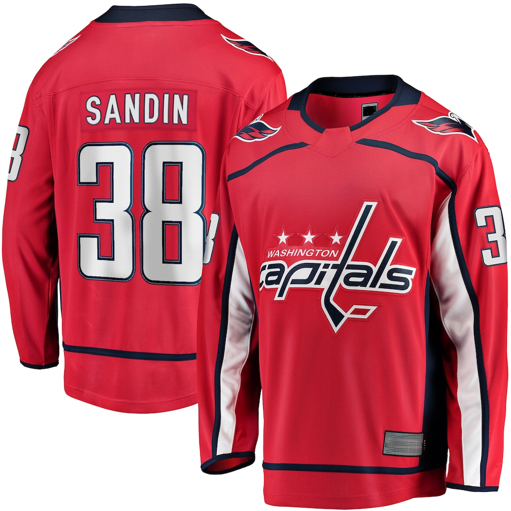 MATTH W.Capitals #38 Rasmus Sandin Red Home Breakaway Jerseys