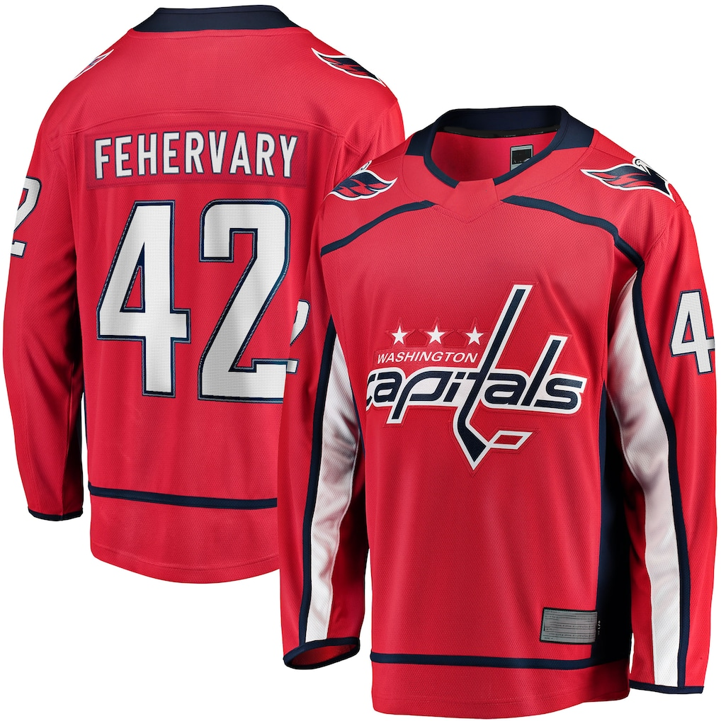 MATTH W.Capitals #42 Martin Fehervary Red Home Breakaway Player Jerseys