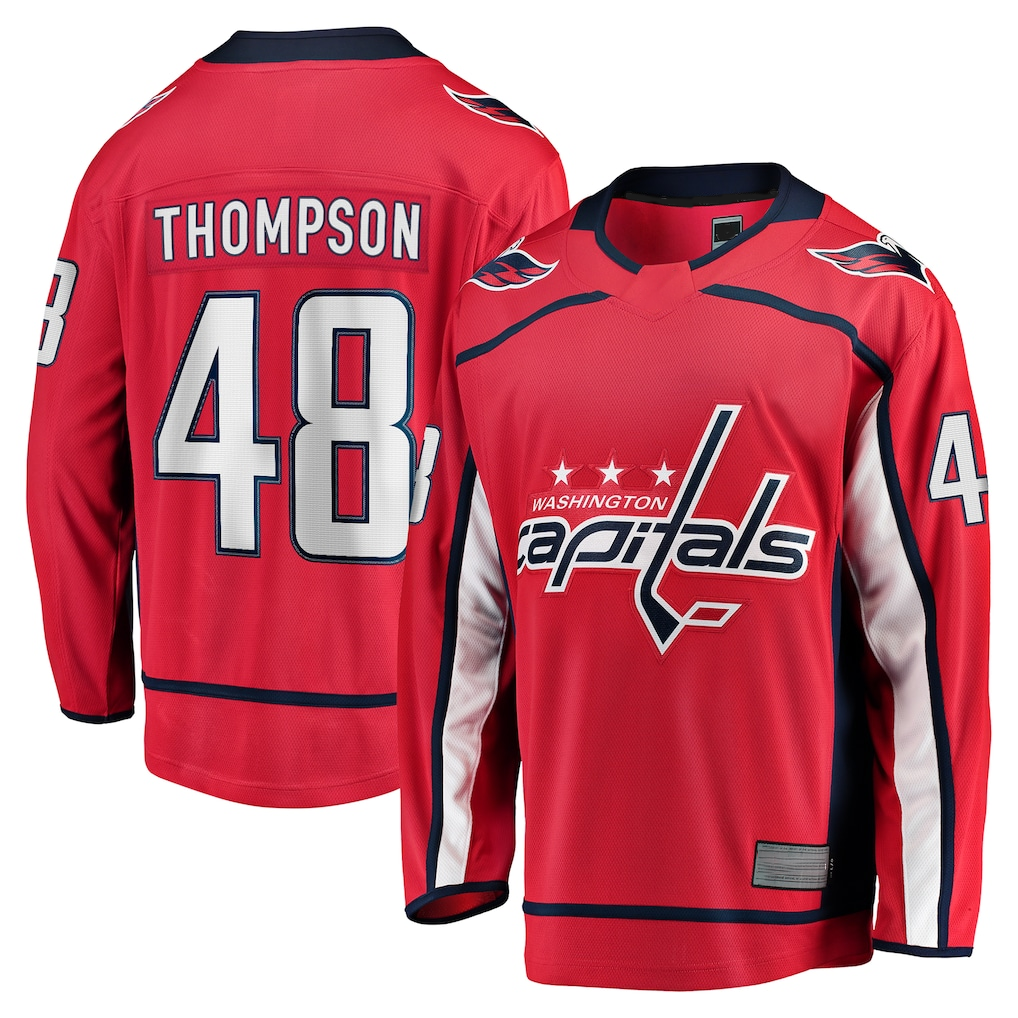 MATTH W.Capitals #48 Logan Thompson Red Home Premier Breakaway Player Jerseys