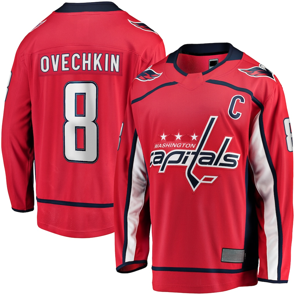 MATTH W.Capitals #8 Alexander Ovechkin Red Captain Patch Home Breakaway Jerseys