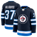 MATTH W.Jets #37 Connor Hellebuyck Navy Home Premium Jerseys