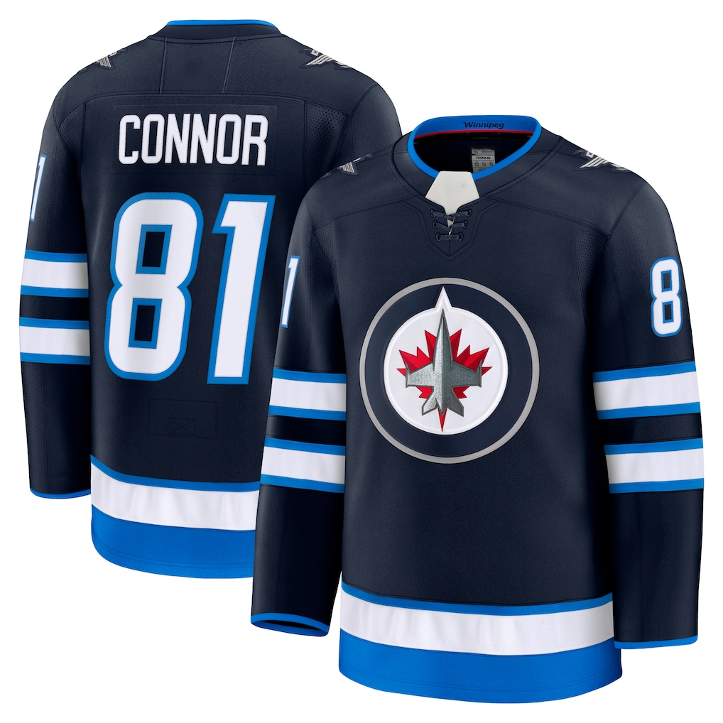 MATTH W.Jets #81 Kyle Connor Navy Home Premium Jerseys