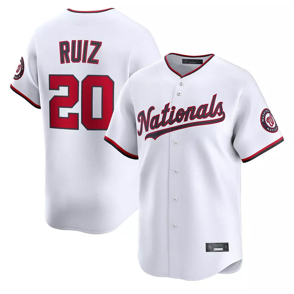 MATTH W.Nationals #20 Keibert Ruiz Player White Home Alternate Limited Replica Jerseys