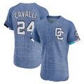 MATTH W.Nationals #24 Cade Cavalli Player Blue City Connect Elite Limited Stitched Jerseys