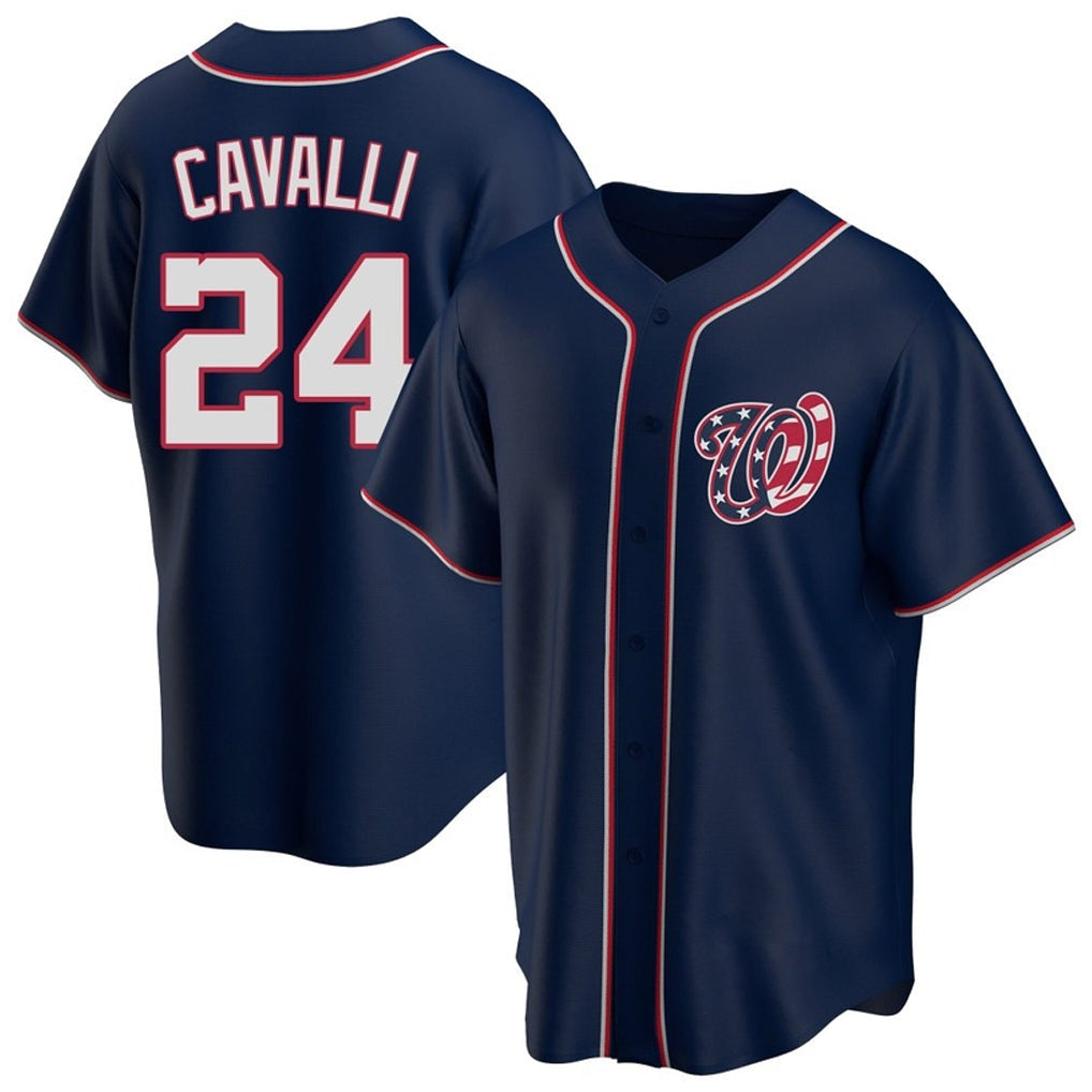 MATTH W.Nationals #24 Cade Cavalli Player Navy Blue Replica Game Stitched Jerseys