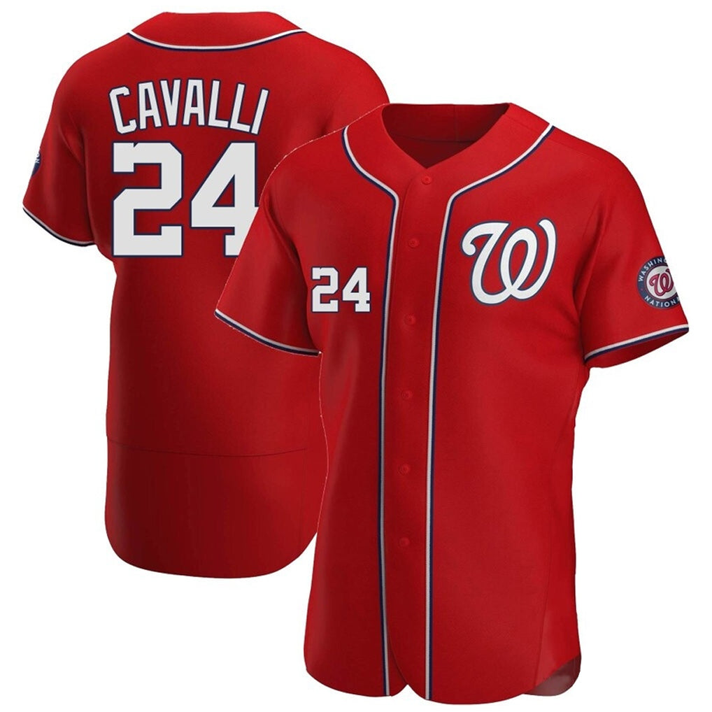 MATTH W.Nationals #24 Cade Cavalli Player Red Alternate Elite Stitched Jerseys