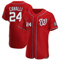 MATTH W.Nationals #24 Cade Cavalli Player Red Alternate Elite Stitched Jerseys