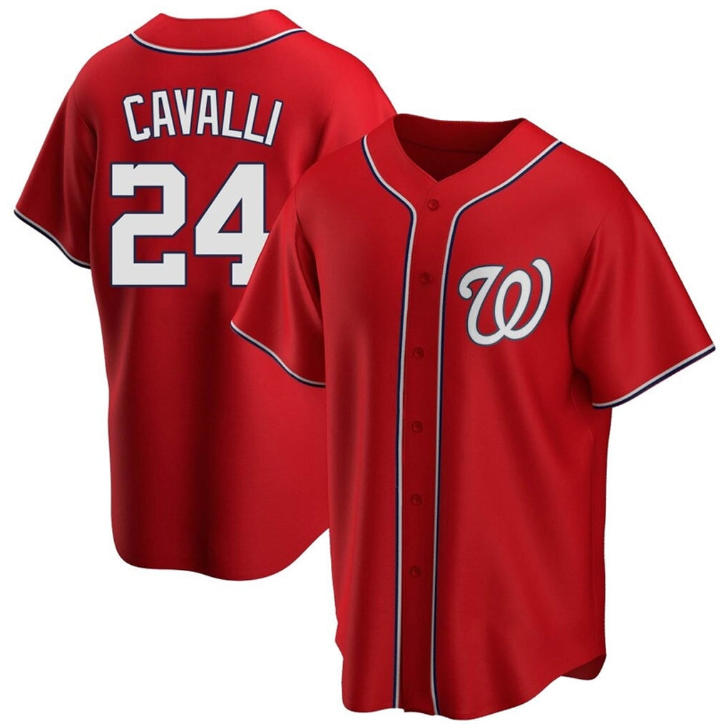MATTH W.Nationals #24 Cade Cavalli Player Red Replica Game Stitched Jerseys