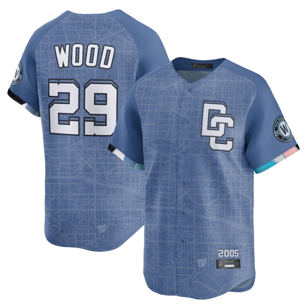 MATTH W.Nationals #29 James Wood Player Blue Limited City Connect Stitched Jerseys