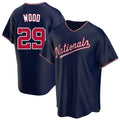 MATTH W.Nationals #29 James Wood Player Navy Blue Replica Game Stitched Jerseys