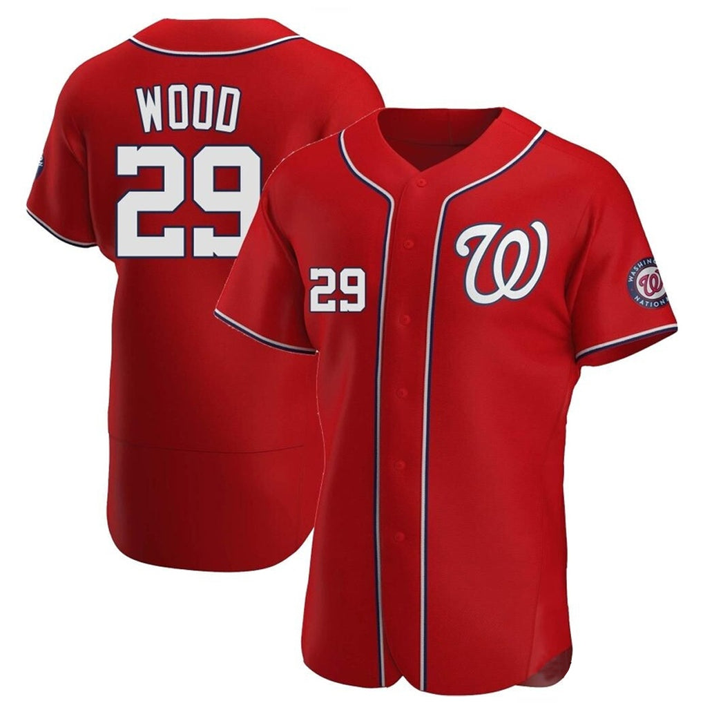 MATTH W.Nationals #29 James Wood Player Red Alternate Elite Stitched Jerseys