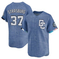 MATTH W.Nationals #37 Stephen Strasburg Player Blue City Connect Elite Stitched Jerseys