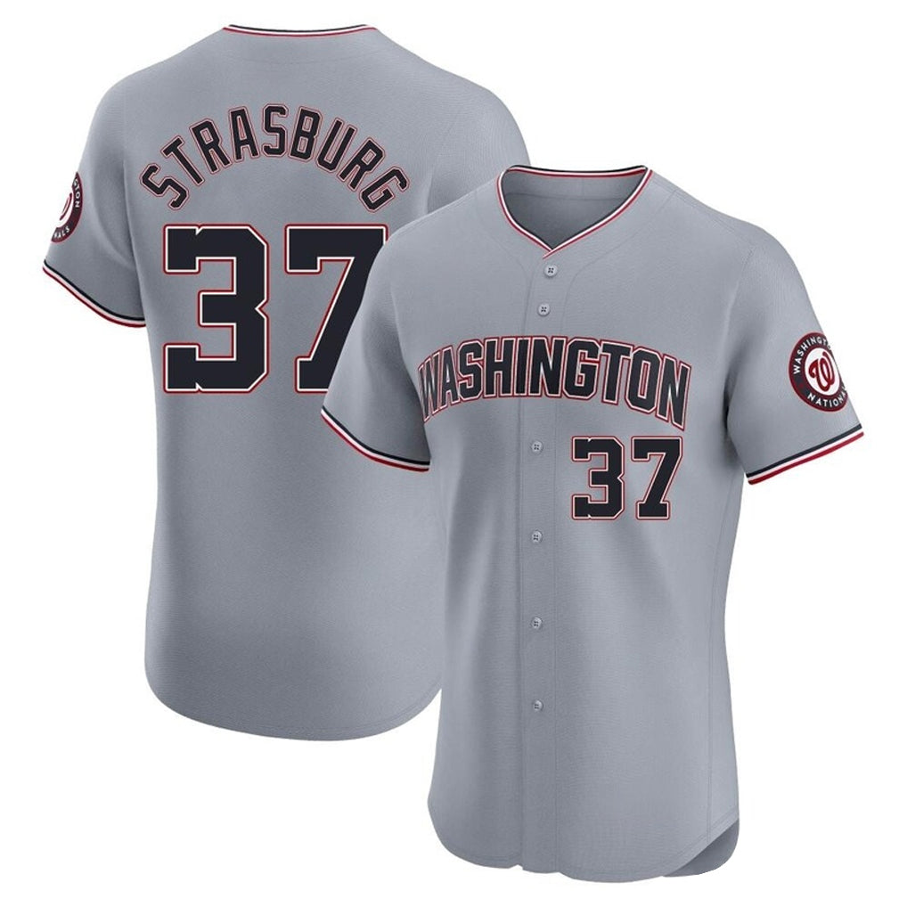 MATTH W.Nationals #37 Stephen Strasburg Player Gray City Connect Elite Alternate Stitched Jerseys