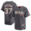 MATTH W.Nationals #37 Stephen Strasburg Player Gray City Connect Stitched Jerseys