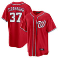 MATTH W.Nationals #37 Stephen Strasburg Player Red Alternate Replica Player Game Stitched Jerseys