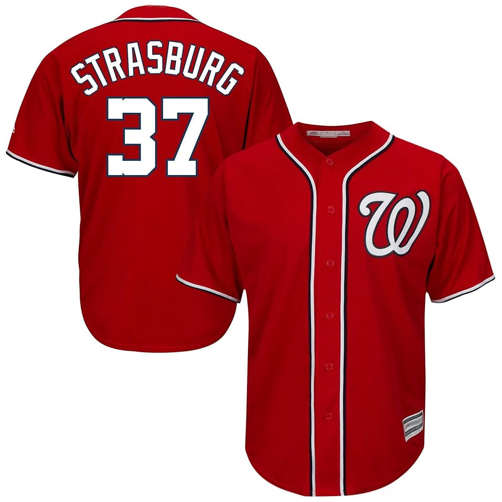MATTH W.Nationals #37 Stephen Strasburg Player Red Cool Alternate Player Stitched Jerseys