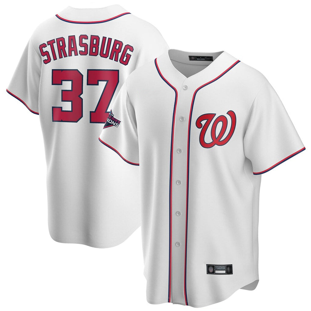 MATTH W.Nationals #37 Stephen Strasburg Player White Game Stitched Jerseys