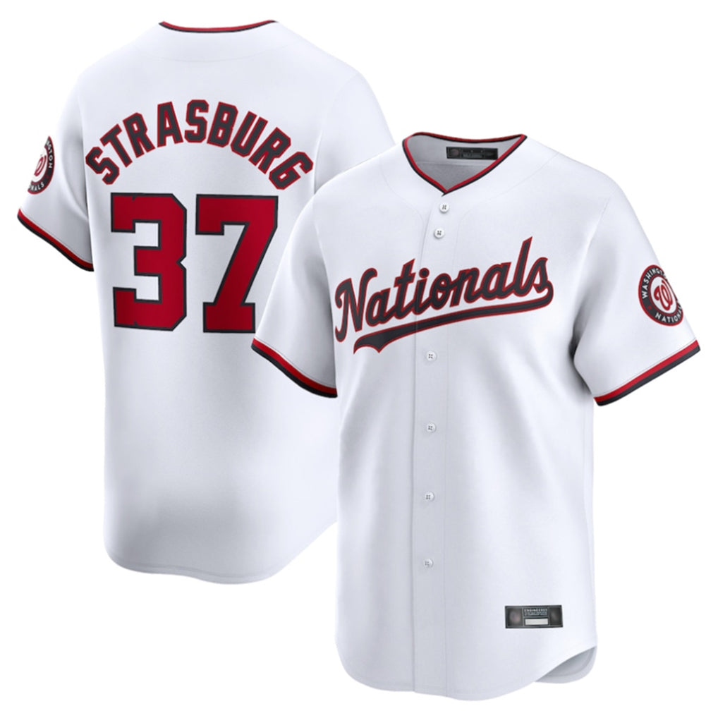 MATTH W.Nationals #37 Stephen Strasburg Player White Home Limited Stitched Jerseys