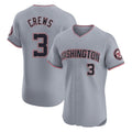 MATTH W.Nationals #3 Dylan Crews Player Gray City Connect Elite Alternate Stitched Jerseys