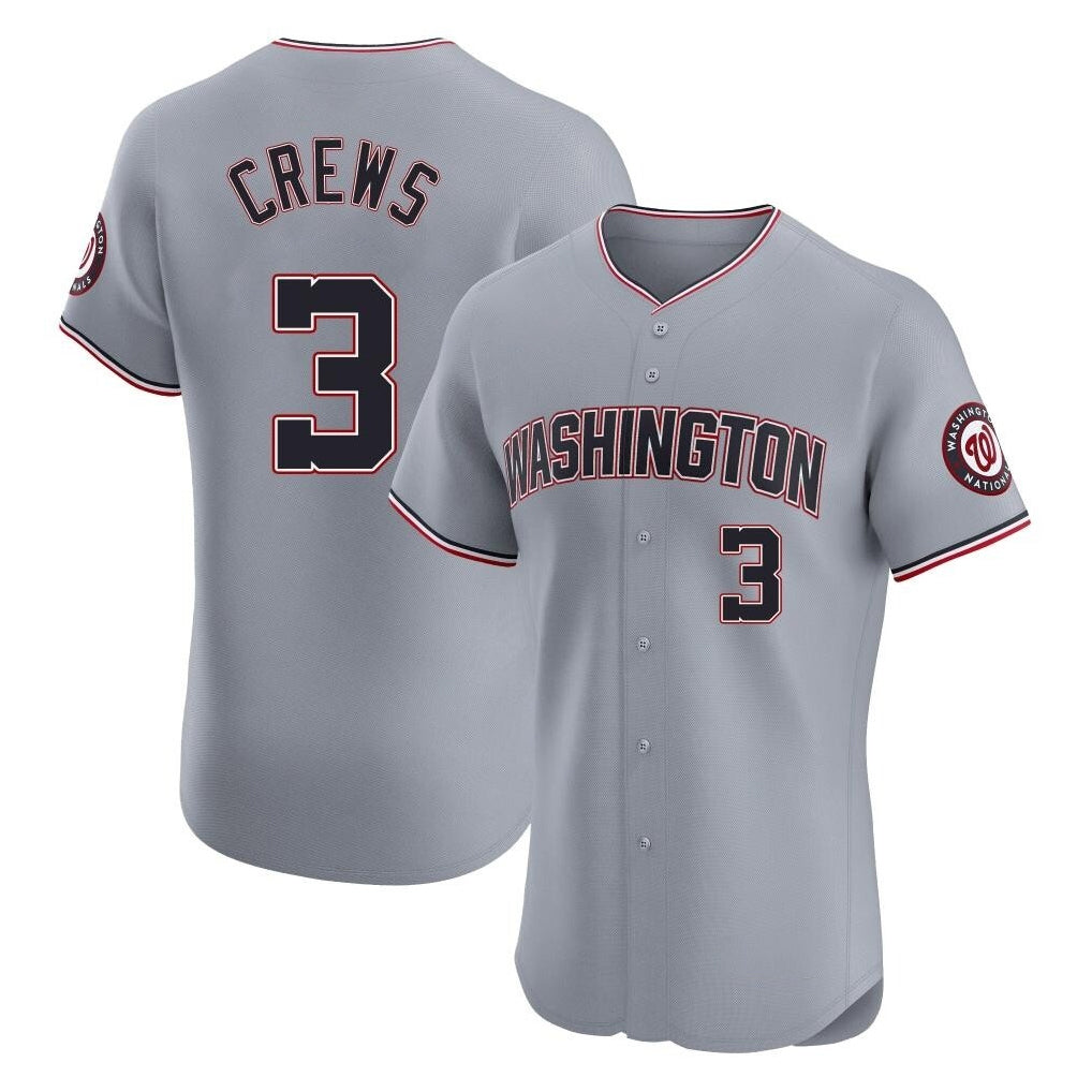 MATTH W.Nationals #3 Dylan Crews Player Gray City Connect Elite Alternate Stitched Jerseys