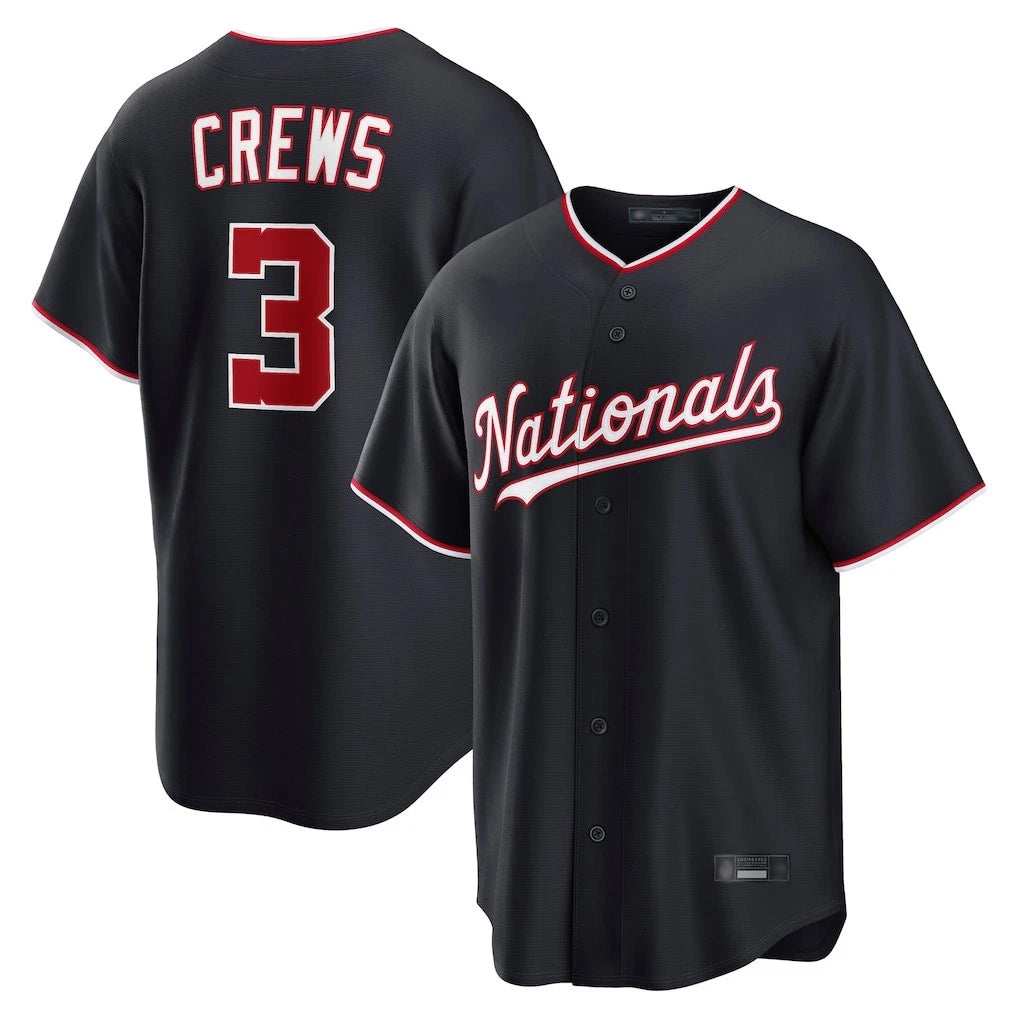 MATTH W.Nationals #3 Dylan Crews Player Navy Game Stitched Jerseys