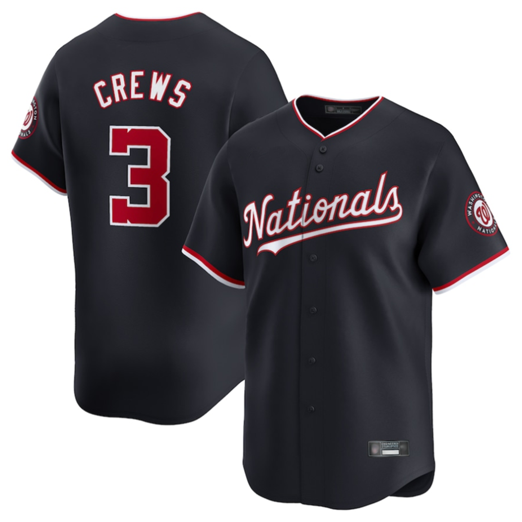 MATTH W.Nationals #3 Dylan Crews Player Navy Limited Stitched Jerseys