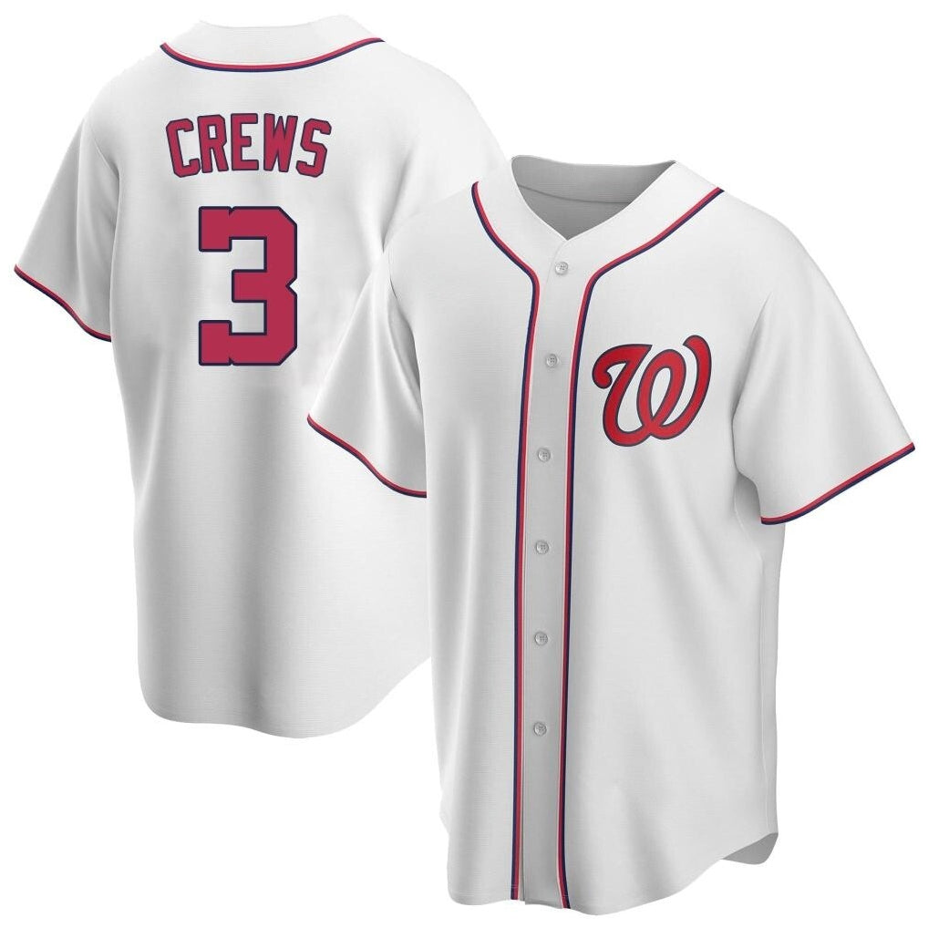 MATTH W.Nationals #3 Dylan Crews Player White Game Replica Stitched Jerseys