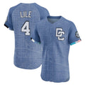 MATTH W.Nationals #4 Daylen Lile Player Blue City Connect Limited Stitched Jerseys