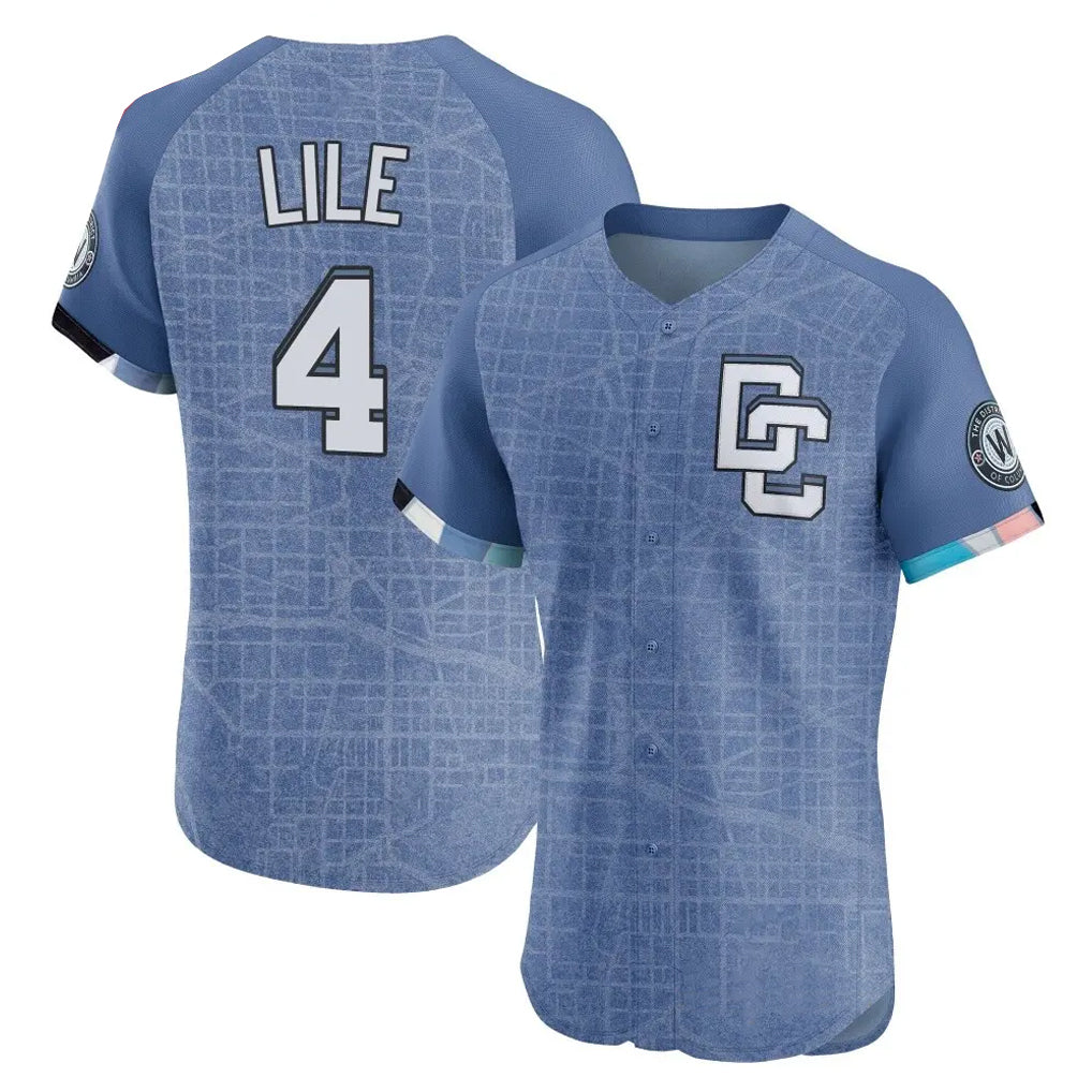 MATTH W.Nationals #4 Daylen Lile Player Blue City Connect Limited Stitched Jerseys
