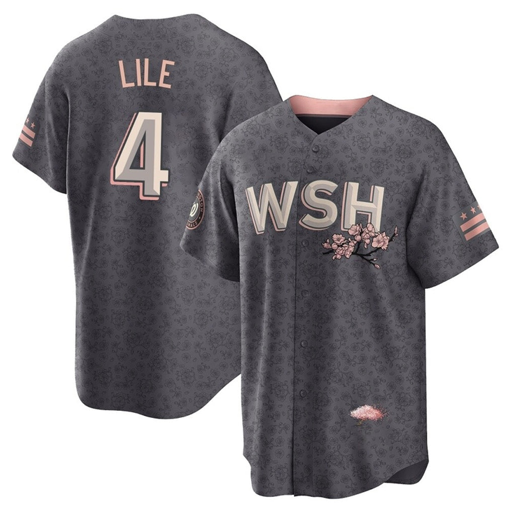 MATTH W.Nationals #4 Daylen Lile Player Charcoal City Connect Limited Stitched Jerseys